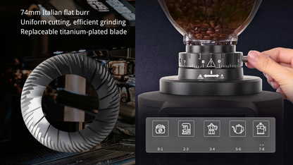 Commercial High Capacity Electrical Coffee Grinder Bean Grinding Machine LCD Touch Control Electric Espresso Grinder